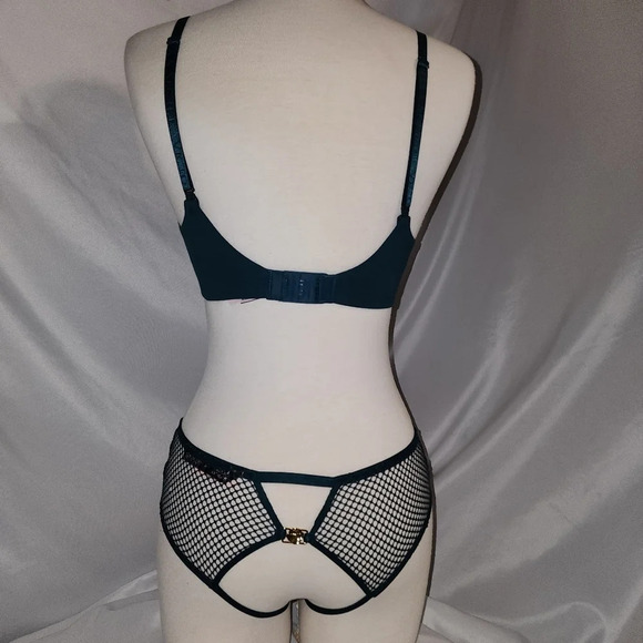 Victoria’s Secret Matching Set Bombshell Bra/Fishnet Cheeky Panty-32D/Small - Picture 7 of 15